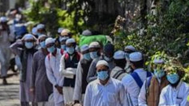 The Tablighi Jamaat was criticised for holding a markaz at their Nizamuddin headquarters despite restrictions in place due to coronavirus outbreak.(Biplov Bhuyan/HT PHOTO)
