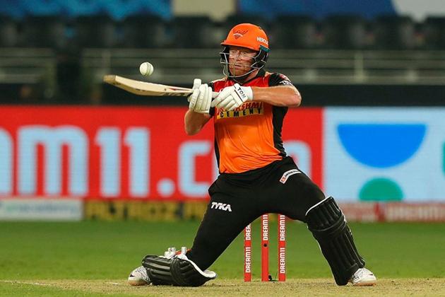 Dubai: Sunrisers Hyderabad batsman Jonny Bairstow plays a shot during the Indian Premier League 2020 cricket match against Kings XI Punjab, at Dubai International Cricket Stadium, in Dubai, Thursday, Oct. 8, 2020. (PTI Photo/Sportzpics for BCCI)(PTI08-10-2020_000232A) (PTI)