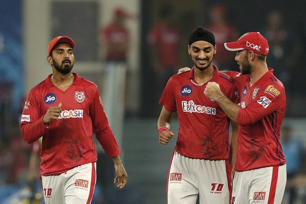 Dubai: Kings XI Punjab players celebrate the wicket of Sunrisers Hyderabad batsman Manish Pandey during the Indian Premier League 2020 cricket match, at Dubai International Cricket Stadium, in Dubai, Thursday, Oct. 8, 2020. (PTI Photo/Sportzpics for BCCI)(PTI08-10-2020_000253B) (PTI)