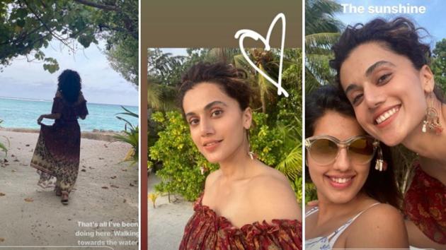 Sisters bond amid scenic vistas. 