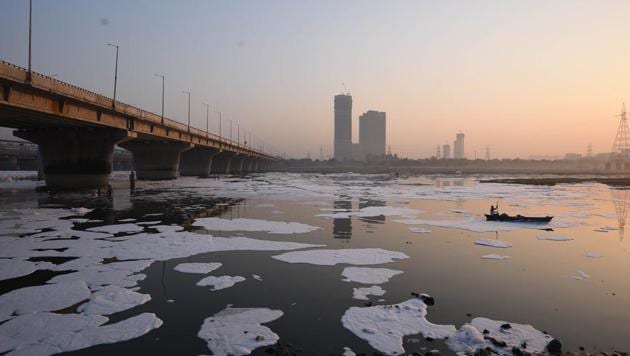 A view of the polluted Yamuna River, at Kalindi Kunj in New Delhi, India, on Thursday, October 8, 2020. (Biplov Bhuyan/HT photo) A view of the polluted Yamuna River, at Kalindi Kunj in New Delhi, India, on Thursday, October 8, 2020. (Biplov Bhuyan/HT photo)