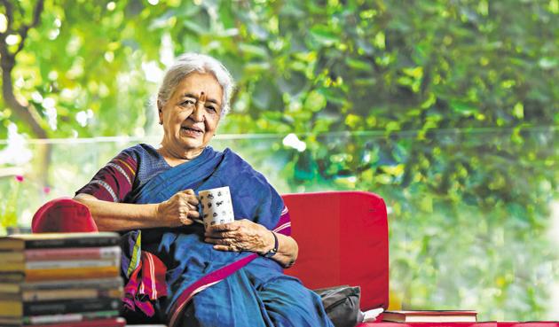 Jain at her home in Defence Colony, New Delhi.(Raj K Raj / HT Photo)