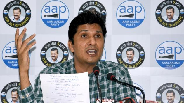 Delhi MLA Saurabh Bhardwaj addresses a press conference at the party office in New Delhi.(ANI/ File photo) Delhi MLA Saurabh Bhardwaj addresses a press conference at the party office in New Delhi.(ANI/ File photo)