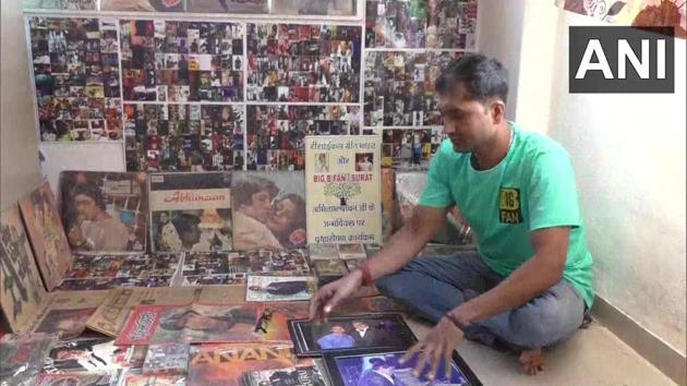 The image shows Divyesh Kumar, an Amitabh Bachchan super fan. (Twitter/@ANI) The image shows Divyesh Kumar, an Amitabh Bachchan super fan. (Twitter/@ANI)