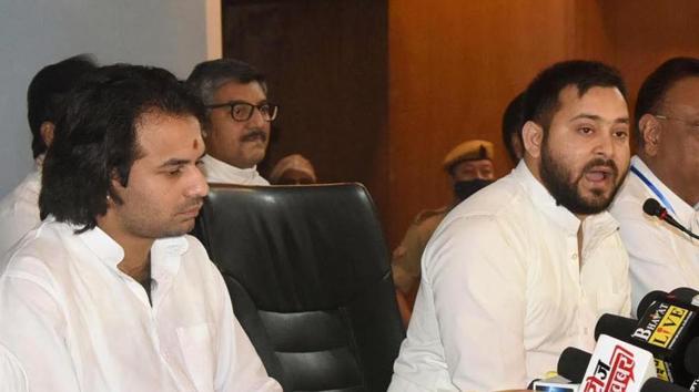 File photo: RJD leaders Tejashwi Yadav and Tej Pratap Yadav. (Santosh Kumar/ Hindustan Times) File photo: RJD leaders Tejashwi Yadav and Tej Pratap Yadav. (Santosh Kumar/ Hindustan Times)
