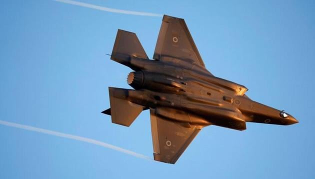 Israeli Air Force F-35 flies during an aerial demonstration at a graduation ceremony for Israeli air force pilots at the Hatzerim air base in southern Israel.(REUTERS) Israeli Air Force F-35 flies during an aerial demonstration at a graduation ceremony for Israeli air force pilots at the Hatzerim air base in southern Israel.(REUTERS)