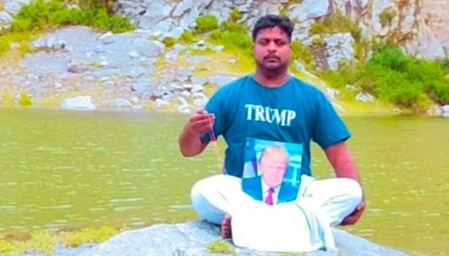 Bussa Krishna was nicknamed Trump Krishna by villagers because of his craze for the US President.(HT PHOTO)