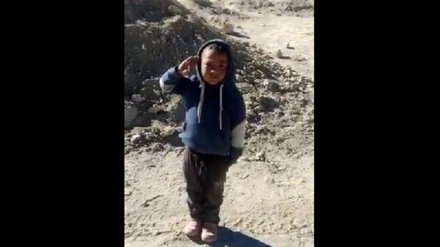 The image shows Namgyal saluting the soldiers.(Twitter@ITBP_official) The image shows Namgyal saluting the soldiers.(Twitter@ITBP_official)