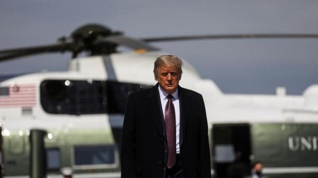 President Donald Trump on Friday offered a $1.8 trillion coronavirus relief package in talks with Pelosi after urging his team on Twitter to “go big” - moving closer to Pelosi’s $2.2 trillion proposal. (Reuters file photo) President Donald Trump on Friday offered a $1.8 trillion coronavirus relief package in talks with Pelosi after urging his team on Twitter to “go big” - moving closer to Pelosi’s $2.2 trillion proposal. (Reuters file photo)