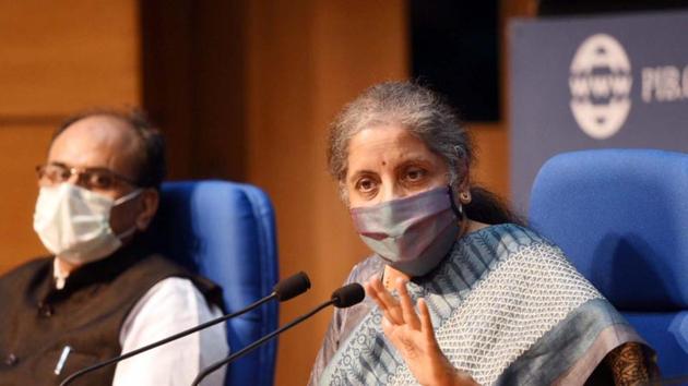 The states were also given the option of borrowing the entire Rs2.35 lakh crore (including the shortfall caused by the Covid-19 pandemic) at a significant cost. (Arvind Yadav/HT PHOTO) The states were also given the option of borrowing the entire Rs2.35 lakh crore (including the shortfall caused by the Covid-19 pandemic) at a significant cost. (Arvind Yadav/HT PHOTO)