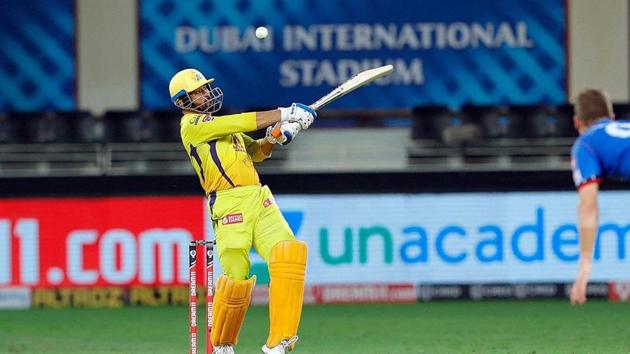 IPL 2020: MS Dhoni attempts to play the pull shot. (PTI) IPL 2020: MS Dhoni attempts to play the pull shot. (PTI)