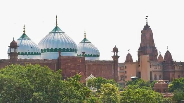 The Sri Krishna Janmabhoomi temple and Shahi Idgah mosque in Mathura.(PTI PHOTO.) The Sri Krishna Janmabhoomi temple and Shahi Idgah mosque in Mathura.(PTI PHOTO.)