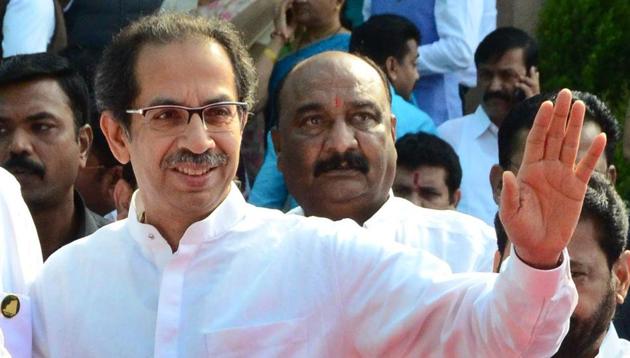 Shiv Sena’s Thackeray is often criticised by its ally-turned-foe BJP for toning down his shrill pitch on Hindutva(File Photo, HT/PTI)