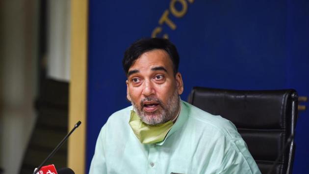Delhi Environment Minister Gopal Rai addresses a press conference, in New Delhi. (PTI) Delhi Environment Minister Gopal Rai addresses a press conference, in New Delhi. (PTI)