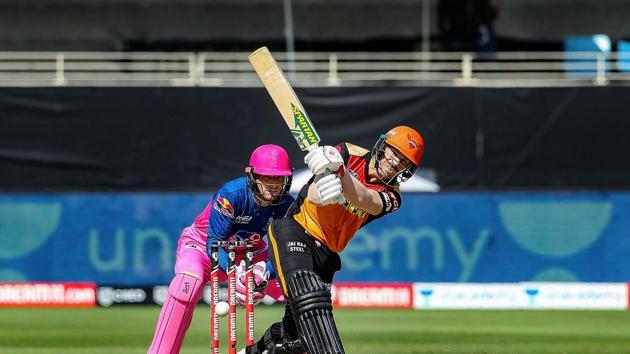 Dubai: Sunrisers Hyderabad batsman David Warner plays a shot. (PTI) Dubai: Sunrisers Hyderabad batsman David Warner plays a shot. (PTI)