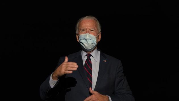 Democratic presidential candidate former Vice President Joe Biden speaks to media before boarding his campaign plane at Cincinnati/Northern Kentucky International Airport, in Hebron, Ky., Monday.(AP Photo) Democratic presidential candidate former Vice President Joe Biden speaks to media before boarding his campaign plane at Cincinnati/Northern Kentucky International Airport, in Hebron, Ky., Monday.(AP Photo)