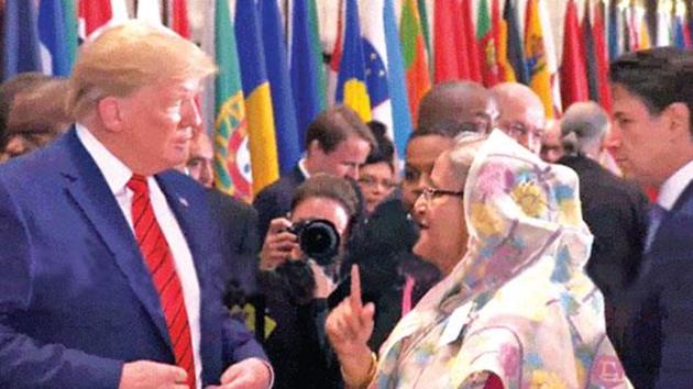 US President Donald Trump and Bangladesh PM Sheikh Hasina. (HT ARCHIVE) US President Donald Trump and Bangladesh PM Sheikh Hasina. (HT ARCHIVE)