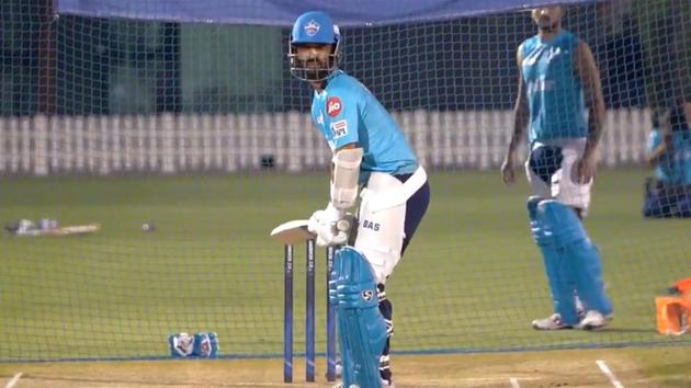 Ajinkya Rahane at the nets. (Delhi Capitals) Ajinkya Rahane at the nets. (Delhi Capitals)