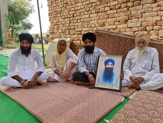 The family members of a Behbal Kalan firing victim in Faridkot district.