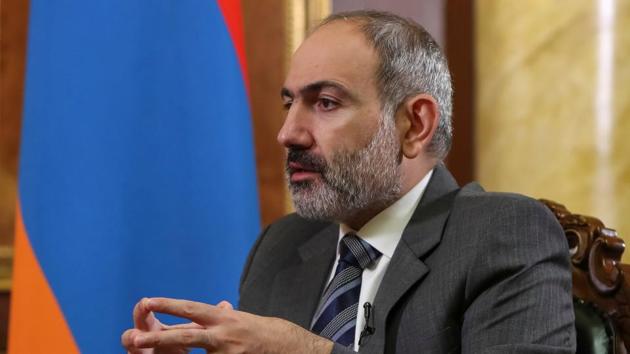Armenian Prime Minister Nikol Pashinyan is pictured during an interview with Reuters in Yerevan (Hayk Baghdasaryan/Photolure via REUTERS)