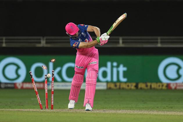 Dubai: Rajasthan Royals player Joss Butler plays a shot during the Indian Premier League (IPL) cricket match against Delhi Capitals, at the Dubai International Cricket Stadium in Dubai, Wednesday, Oct. 14, 2020. (PTI Photo/Sportzpics for BCCI)(PTI14-10-2020_000229B) (PTI)