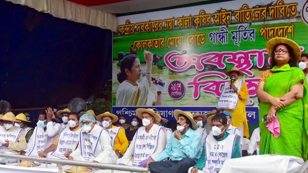 TMC workers take part in a protest against the farm bill passed by Parliament, in Kolkata earlier in September. (File photo) TMC workers take part in a protest against the farm bill passed by Parliament, in Kolkata earlier in September. (File photo)