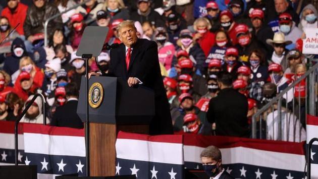 US President Donald Trump holds a campaign rally at John Murtha Johnstown-Cambria County Airport in Johnstown, Pennsylvania (REUTERS/Jonathan Ernst) US President Donald Trump holds a campaign rally at John Murtha Johnstown-Cambria County Airport in Johnstown, Pennsylvania (REUTERS/Jonathan Ernst)