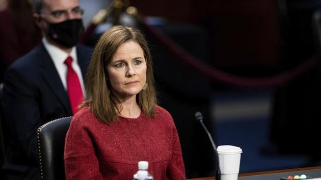 Supreme Court nominee Amy Coney Barrett listens during a confirmation hearing before the Senate Judiciary Committee, Tuesday, Oct. 13, 2020, on Capitol Hill in Washington.(AP)