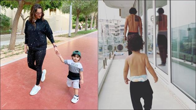 Sania Mirza-Izhaan and Arjun Rampal-Arik rain cuteness alert on the Internet(Instagram/mirzasaniar/rampal72)