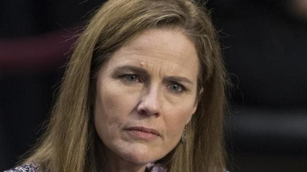 Supreme Court nominee Amy Coney Barrett speaks during a confirmation hearing before the Senate Judiciary Committee, Wednesday.(AP Photo)