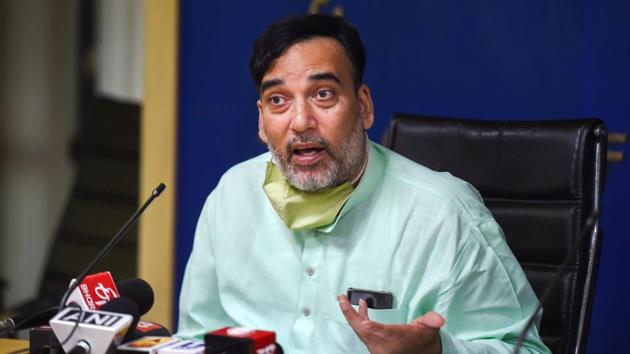 Delhi environment minister Gopal Rai addresses a press conference, in New Delhi on Monday. (PTI file) Delhi environment minister Gopal Rai addresses a press conference, in New Delhi on Monday. (PTI file)