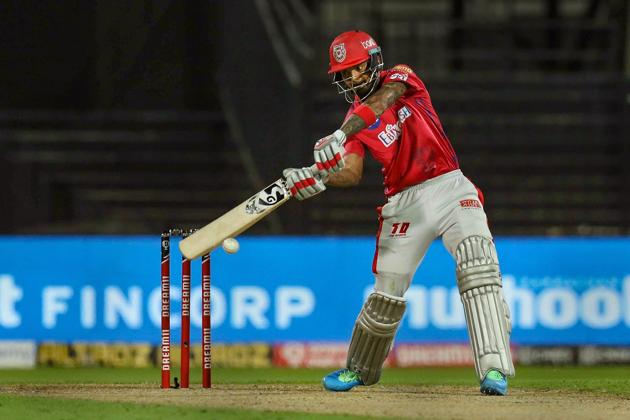 Sharjah: Kings XI Punjab batsman KL Rahul plays a shot during the Indian Premier League (IPL) cricket match against Royal Challengers Bangalore, at Sharjah Cricket Stadium, in Sharjah, Thursday, Oct. 15, 2020. (PTI Photo/Sportzpics)(PTI15-10-2020_000243B) (PTI)