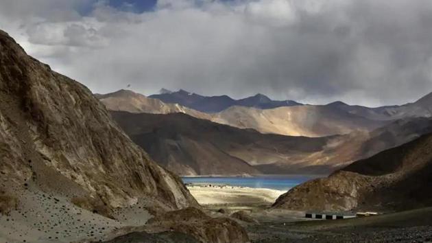 Pangong Tso lake is seen near the India China border in Ladakh area.(AP) Pangong Tso lake is seen near the India China border in Ladakh area.(AP)