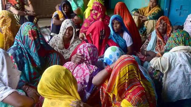 Relatives of the rape victim mourning in Hathras on September 29, 2020.(ANI File Photo)