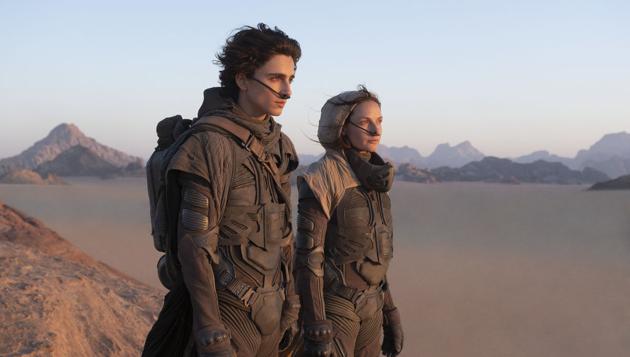 The new Dune movie stars Timothée Chalamet and Rebecca Ferguson alongside Zendaya, Josh Brolin, Stellan Skarsgård, Jason Momoa and Javier Bardem.(Warner Bros) The new Dune movie stars Timothée Chalamet and Rebecca Ferguson alongside Zendaya, Josh Brolin, Stellan Skarsgård, Jason Momoa and Javier Bardem.(Warner Bros)