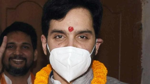 Congress candidate from Bankipur seat Luv Sinha before filing his nomination for the upcoming Bihar Assembly elections.(ANI)