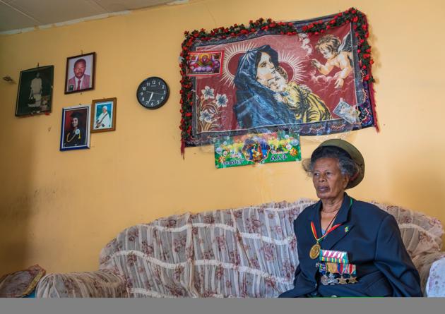 A woman veteran of the Italo-Ethiopian war in Addis Ababa, Ethiopia, on November 30, 2019.(Eric Lafforgue/Corbis via Getty Images) A woman veteran of the Italo-Ethiopian war in Addis Ababa, Ethiopia, on November 30, 2019.(Eric Lafforgue/Corbis via Getty Images)