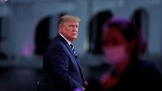 U.S. President Donald Trump looks on during a commercial break during a live one-hour NBC News town hall forum with a group of Florida voters in Miami, Florida, US on October 15, 2020. (Reuters File Photo) U.S. President Donald Trump looks on during a commercial break during a live one-hour NBC News town hall forum with a group of Florida voters in Miami, Florida, US on October 15, 2020. (Reuters File Photo)