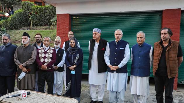 Thursday’s meeting was the first major political event involving all major players in Kashmir since almost all of the Valley’s political leadership was detained hours before the region’s special status was revoked in 2019.(PTI Photo)