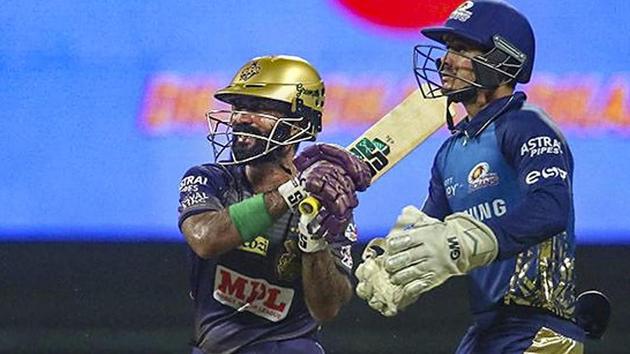 Abu Dhabi: Kolkata Knight Riders batsman Dinesh Karthik plays a shot during IPL 2020 cricket match against Mumbai Indians, at Sheikh Zayed Stadium, in Abu Dhabi of United Arab Emirates, Wednesday, Sept. 23, 2020. (PTI) Abu Dhabi: Kolkata Knight Riders batsman Dinesh Karthik plays a shot during IPL 2020 cricket match against Mumbai Indians, at Sheikh Zayed Stadium, in Abu Dhabi of United Arab Emirates, Wednesday, Sept. 23, 2020. (PTI)