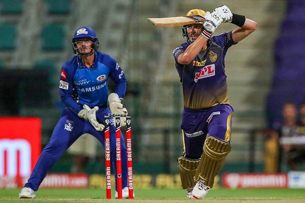 Abu Dhabi: Kolkata Knight Riders batsman Pat Cummins plays a shot during Indian Premier League (IPL) cricket match against Mumbai Indians, at Sheikh Zayed Stadium in Abu Dhabi, Friday, Oct. 16, 2020. (PTI Photo/Sportzpics for BCCI)(PTI16-10-2020_000184B) (PTI)