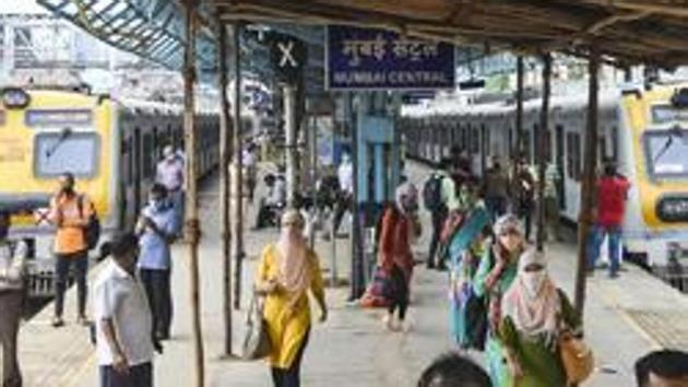Trains in Mumbai Metropolitan Region (MMR) have been allowed so far only for workforce from essential/emergency sectors, differently able people and cancer patients.(PTI) Trains in Mumbai Metropolitan Region (MMR) have been allowed so far only for workforce from essential/emergency sectors, differently able people and cancer patients.(PTI)