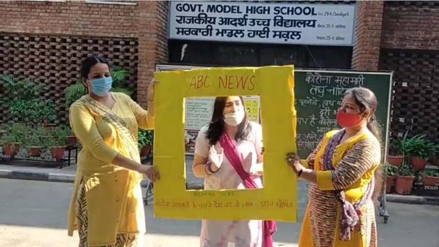 Teachers of Government Model High School, Sector 29-A, Chandigarh, have turned to nukkad natak (street plays) to reach out to students and sensitise them about Covid-19 safety guidelines. Teachers of Government Model High School, Sector 29-A, Chandigarh, have turned to nukkad natak (street plays) to reach out to students and sensitise them about Covid-19 safety guidelines.