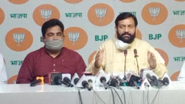 Kurukshetra BJP MP Naib Singh Saini during a press conference in Chandigarh on Friday.(HT photo) Kurukshetra BJP MP Naib Singh Saini during a press conference in Chandigarh on Friday.(HT photo)