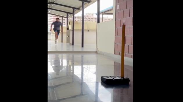 The image shows Vishesh Khanna bowling. (Instagram/@vishesh_khanna007) The image shows Vishesh Khanna bowling. (Instagram/@vishesh_khanna007)