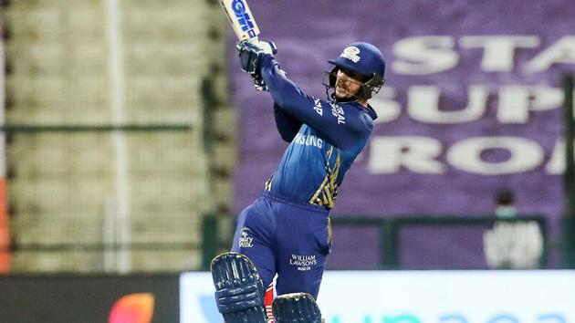 IPL 2020: Mumbai Indians batsman Quinton de Kock plays the pull shot.(MI/Twitter)