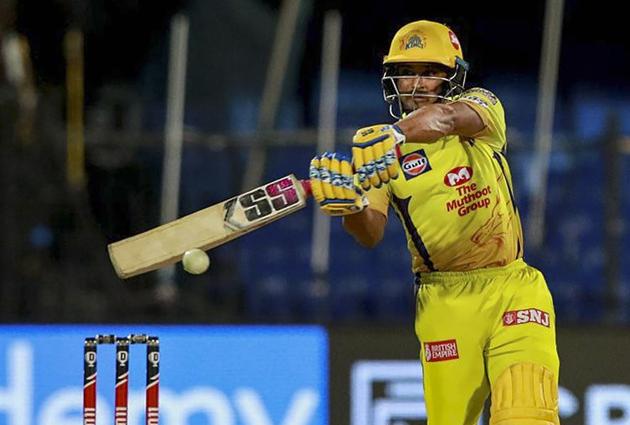 Sharjah: Chennai Super Kings (CSK) batsman Ambati Rayadu plays a shot during the Indian Premier League (IPL) T20 cricket match against Delhi Capitals (DC), at the Sharjah Cricket Stadium in Sharjah, Saturday, Oct. 17, 2020. (PTI Photo/Sportzpics for BCCI)(PTI17-10-2020_000197A) (PTI)