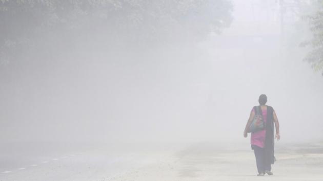 There was a heavy concentration of PM 2.5 and PM 10 pollutants in the air of the four immediate neighbouring districts of Delhi, as per the air quality index (AQI) maintained by the Central Pollution Control Board (CPCB).(Photo: Sunil Ghosh/Hindustan Times) There was a heavy concentration of PM 2.5 and PM 10 pollutants in the air of the four immediate neighbouring districts of Delhi, as per the air quality index (AQI) maintained by the Central Pollution Control Board (CPCB).(Photo: Sunil Ghosh/Hindustan Times)