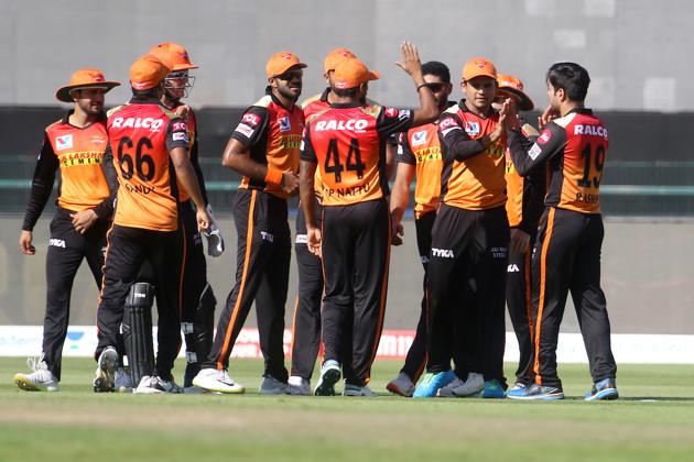Sunrisers Hyderabad players celebrate. (IPL/Twitter)