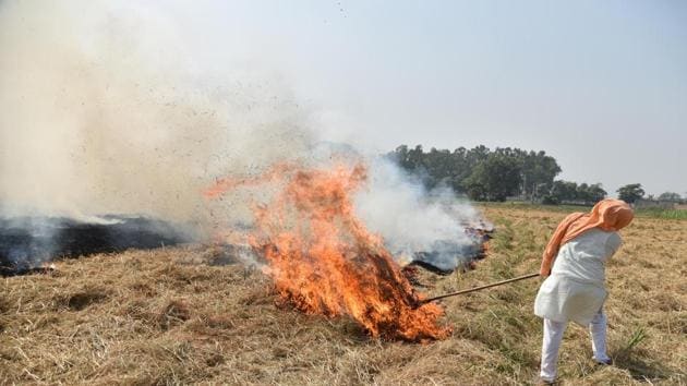 Though wind speed was around 12 kmph during the day, pollution levels continued to remain poor because of stubble fumes from neighbouring states and high local pollution, scientists said.(Sameer Sehgal/HT Photo)